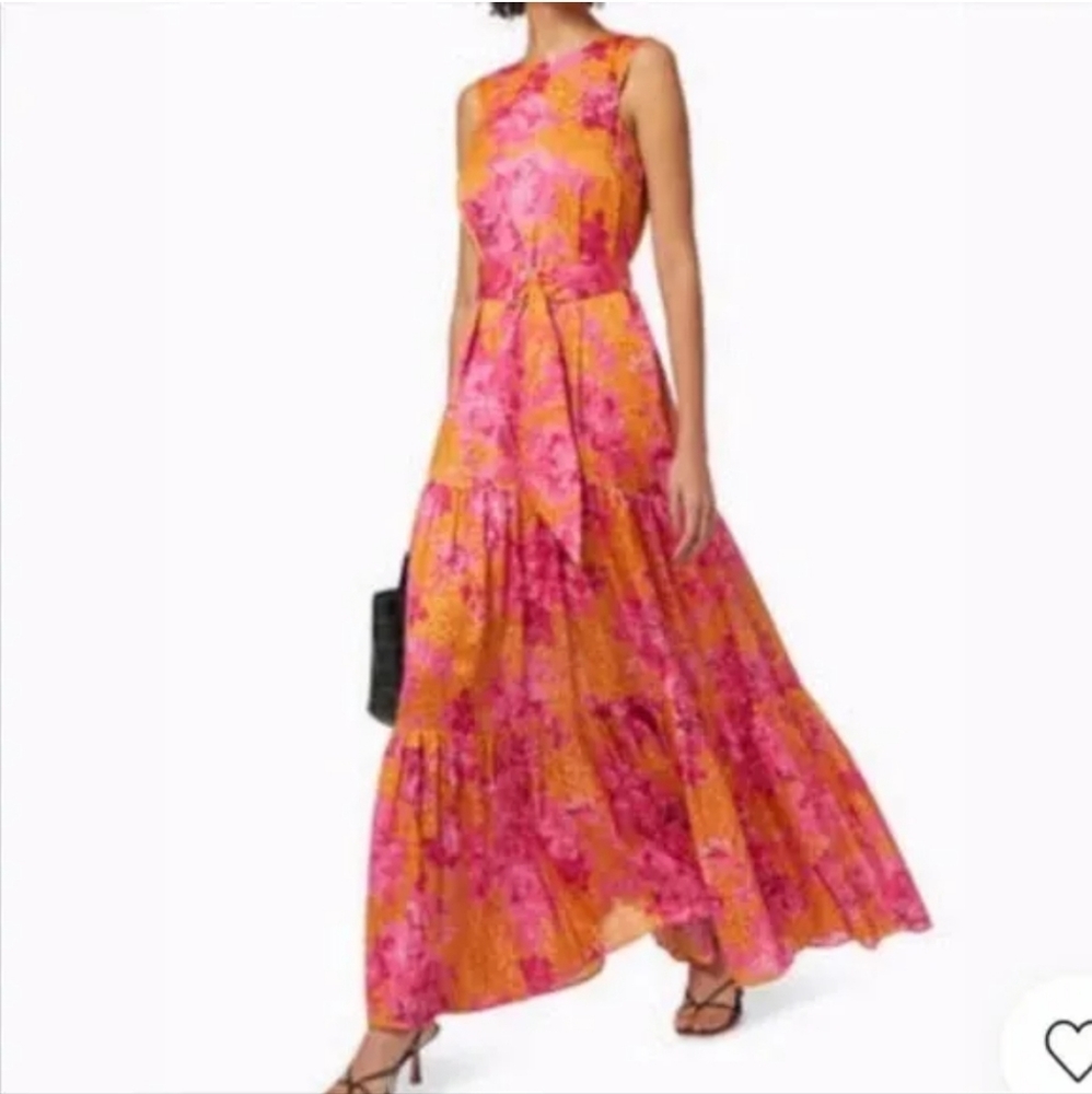 Ted Baker Bambia belted maxi tiered floral dress size 2